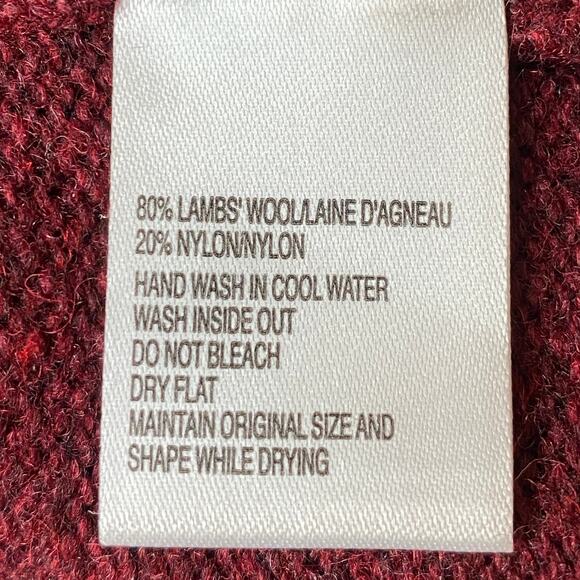 Black Brown 1826 Wool Blend Elbow Patch V-neck Sweater Men Size L Burgundy Gray - Picture 5 of 8